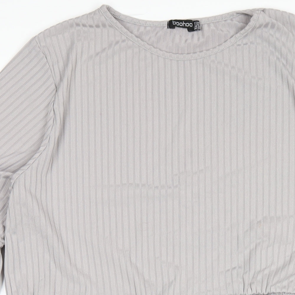 Boohoo Womens Grey Polyester A-Line Size 24 Round Neck Pullover