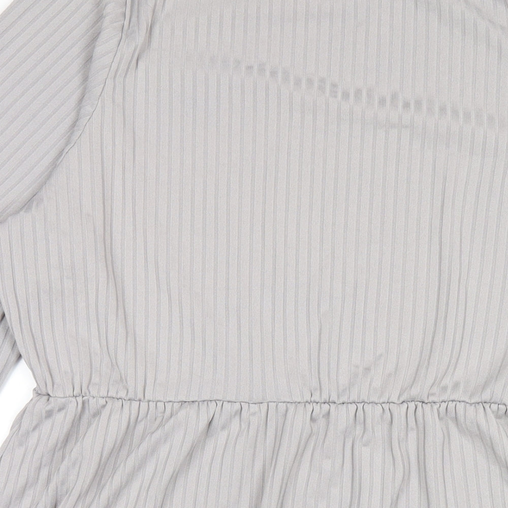 Boohoo Womens Grey Polyester A-Line Size 24 Round Neck Pullover