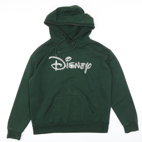 Disney Womens Green Polyester Pullover Hoodie Size S