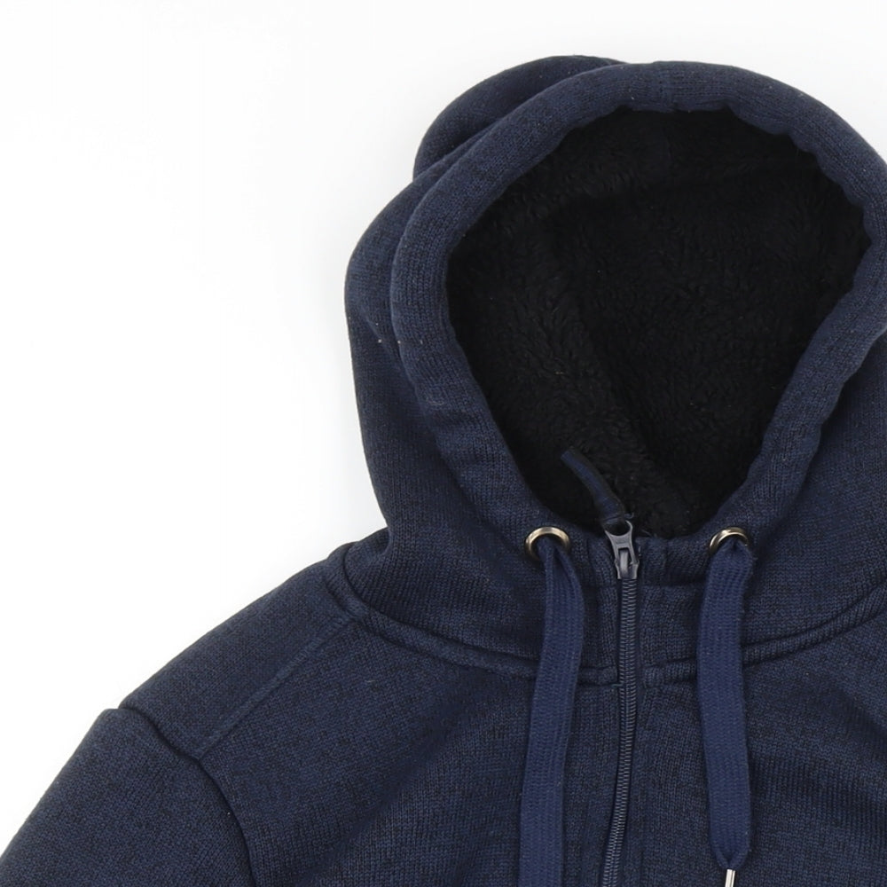 Mountain Warehouse Womens Blue Polyester Full Zip Hoodie Size M Zip