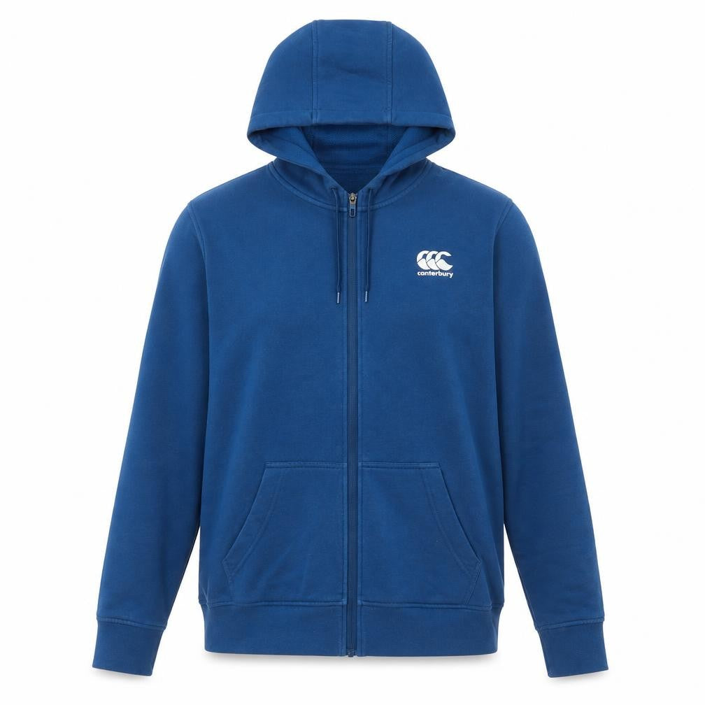 Canterbury Womens Blue Polyester Full Zip Hoodie Size L Zip