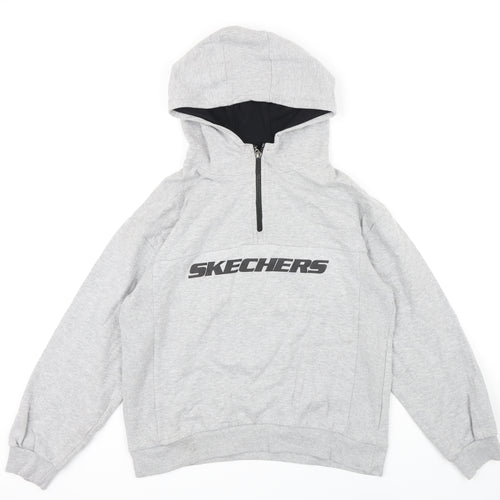 Sketchers Boys Grey Polycotton Pullover Hoodie Size 12-13 Years Zip