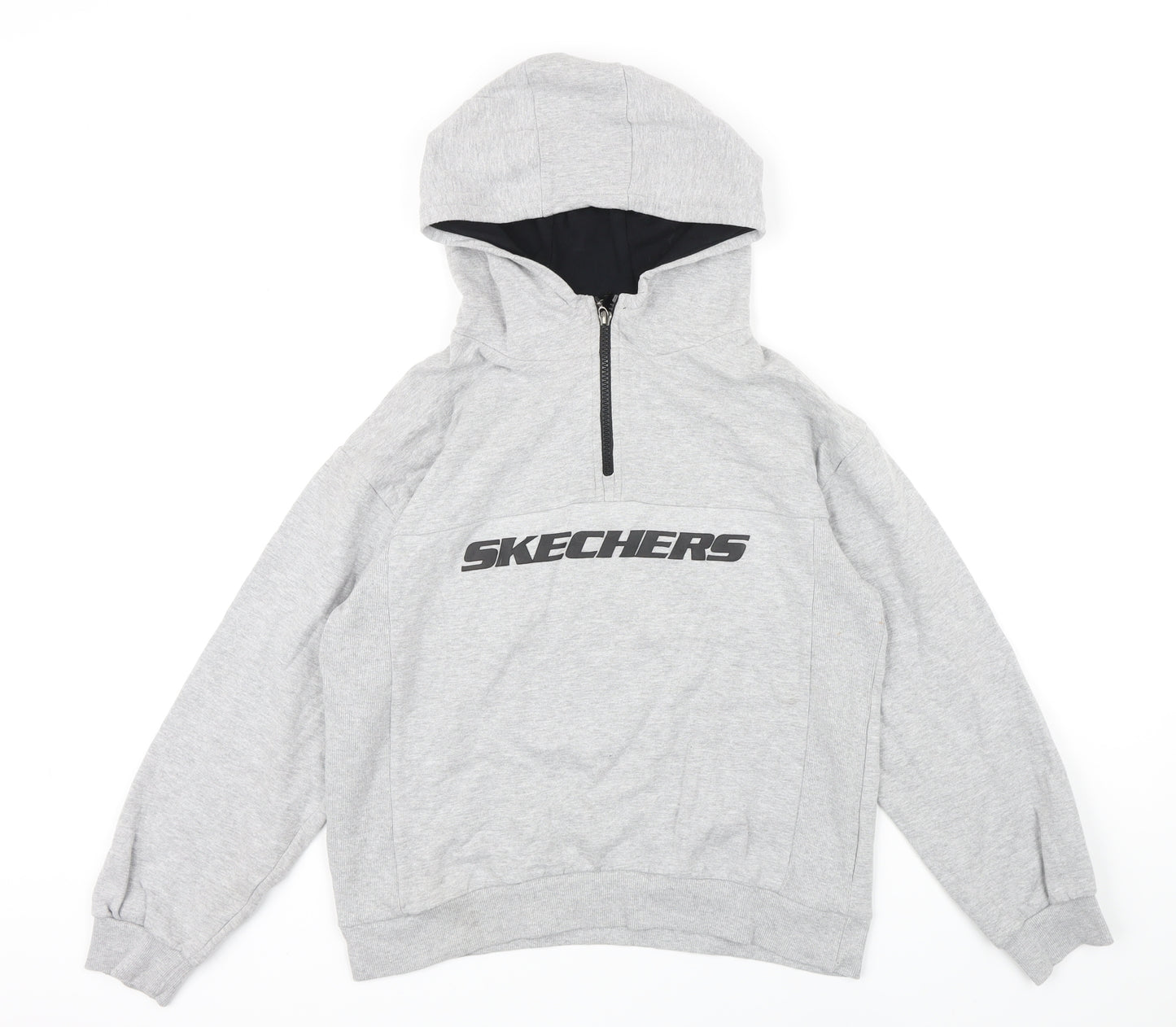 Sketchers Boys Grey Polycotton Pullover Hoodie Size 12-13 Years Zip