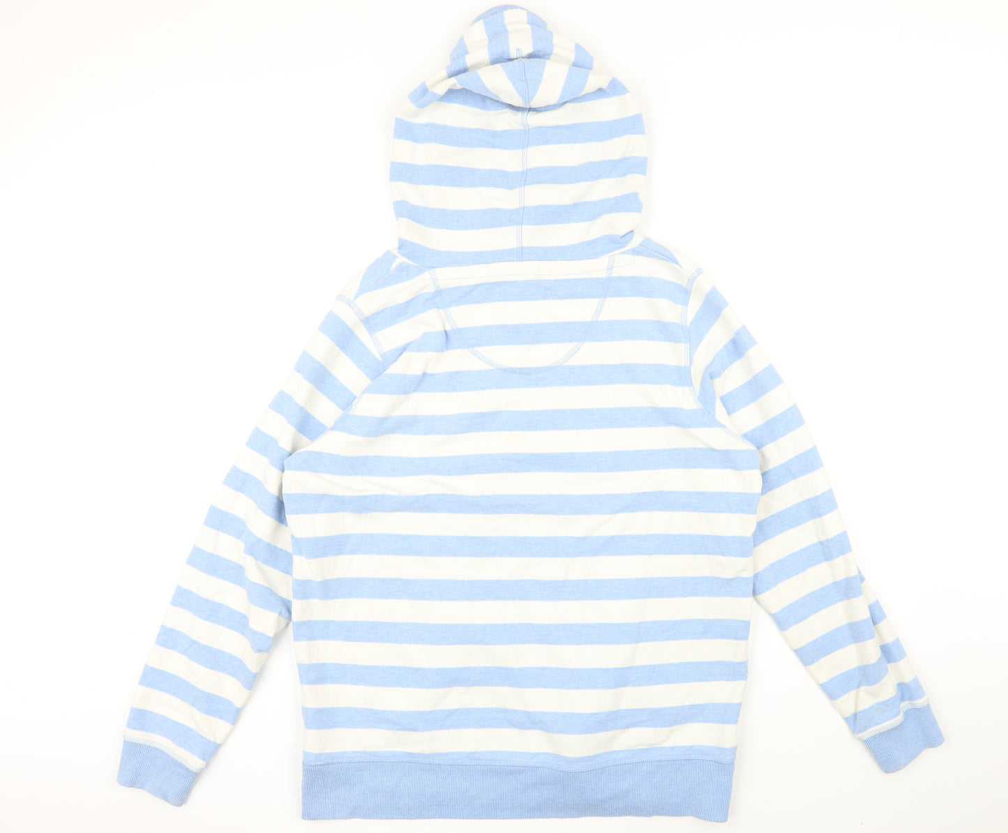 Fat Face Womens Blue Striped Cotton Pullover Hoodie Size 14