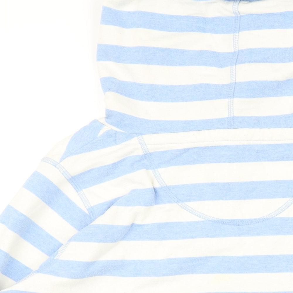 Fat Face Womens Blue Striped Cotton Pullover Hoodie Size 14