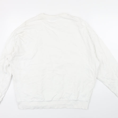 ASOS Womens White Polyester Pullover Sweatshirt Size L