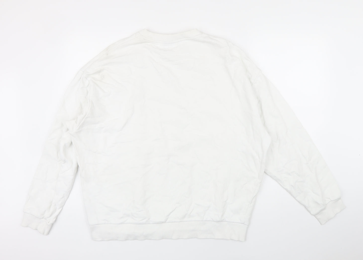 ASOS Womens White Polyester Pullover Sweatshirt Size L
