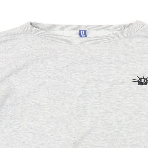 H&M` Womens Green Viscose Pullover Sweatshirt Size M