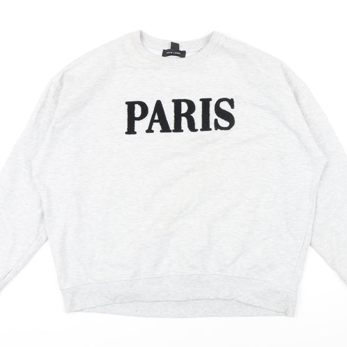 H&M Womens Grey Cotton Pullover Sweatshirt Size M - Paris