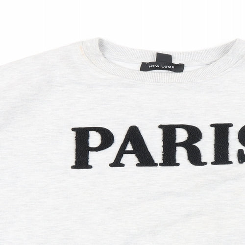 H&M Womens Grey Cotton Pullover Sweatshirt Size M - Paris