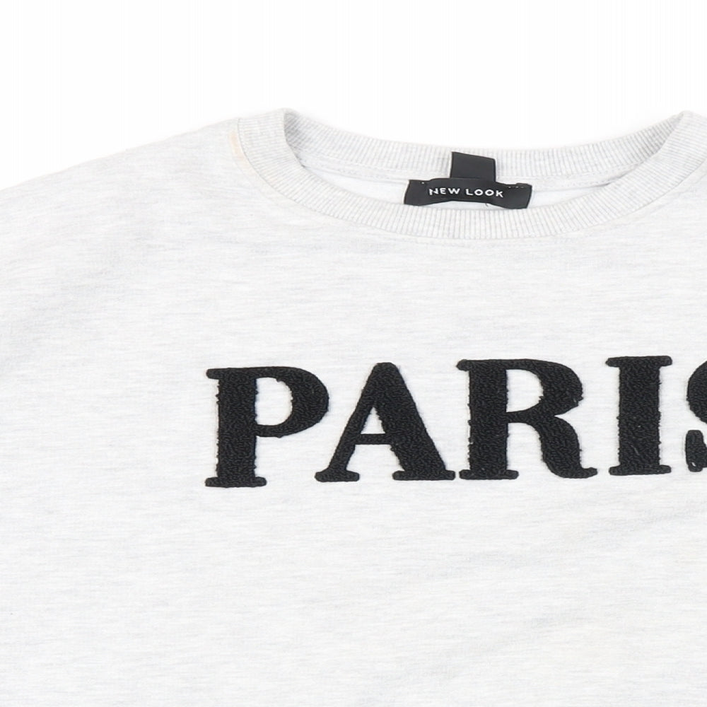 H&M Womens Grey Cotton Pullover Sweatshirt Size M - Paris