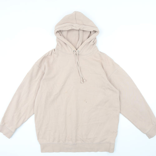 H&M Mama Womens Beige Cotton Pullover Hoodie Size S Drawstring
