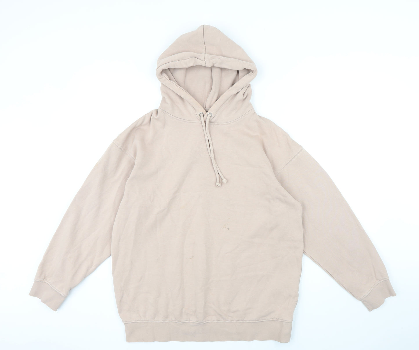 H&M Mama Womens Beige Cotton Pullover Hoodie Size S Drawstring