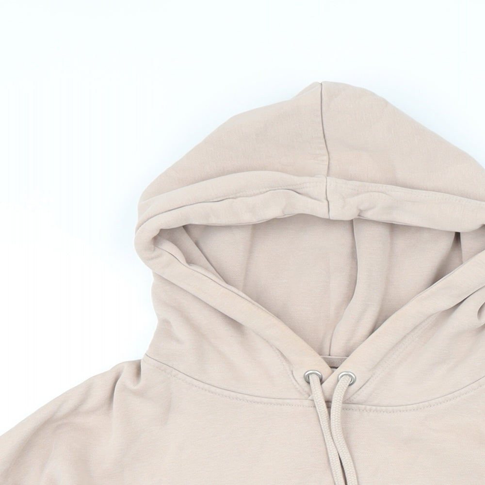 H&M Mama Womens Beige Cotton Pullover Hoodie Size S Drawstring