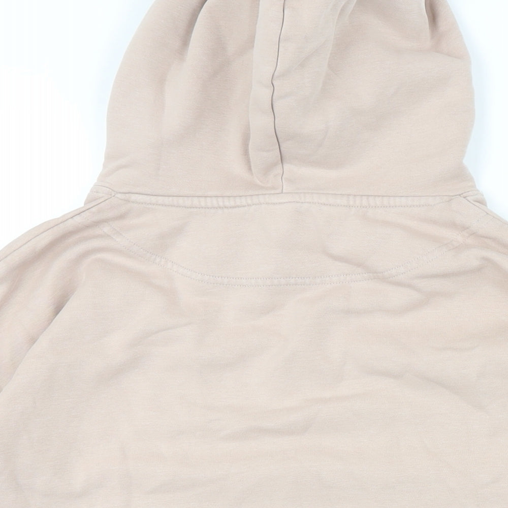 H&M Mama Womens Beige Cotton Pullover Hoodie Size S Drawstring