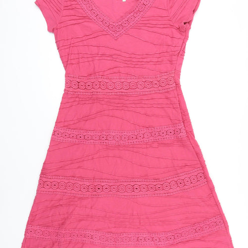 RJR.John Rocha Womens Orange Polyester Shift Size 12 V-Neck