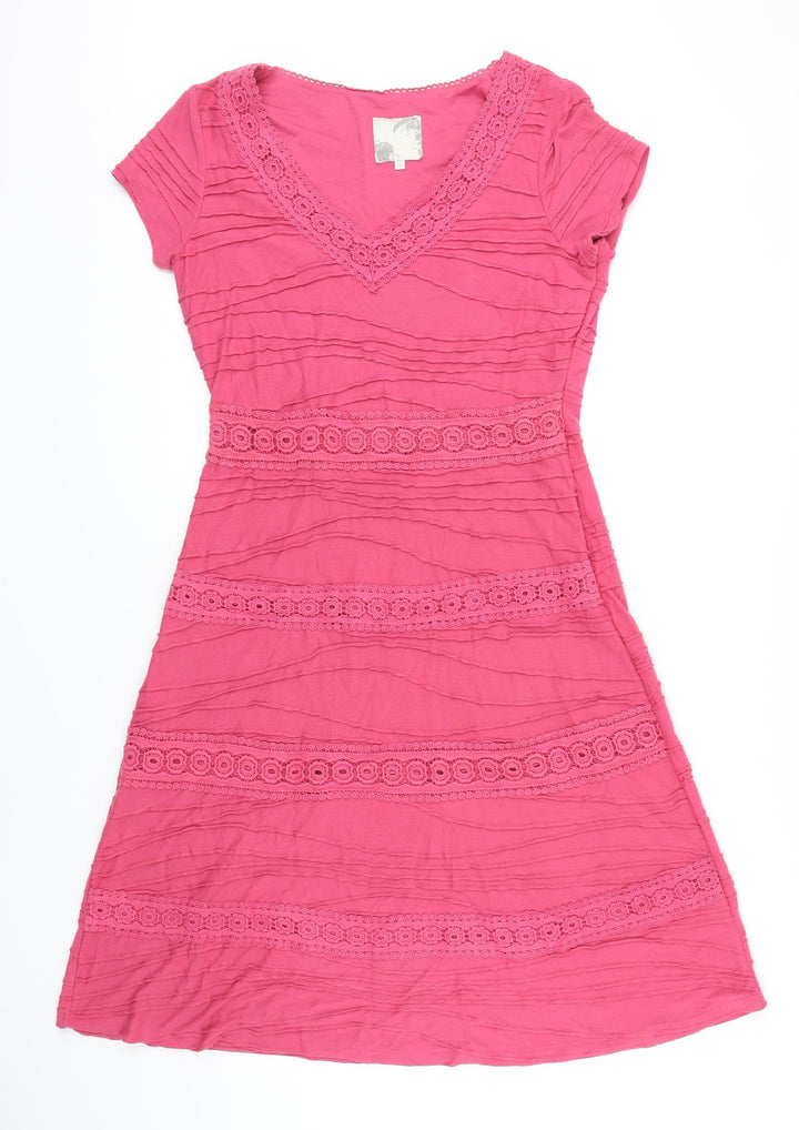 RJR.John Rocha Womens Orange Polyester Shift Size 12 V-Neck