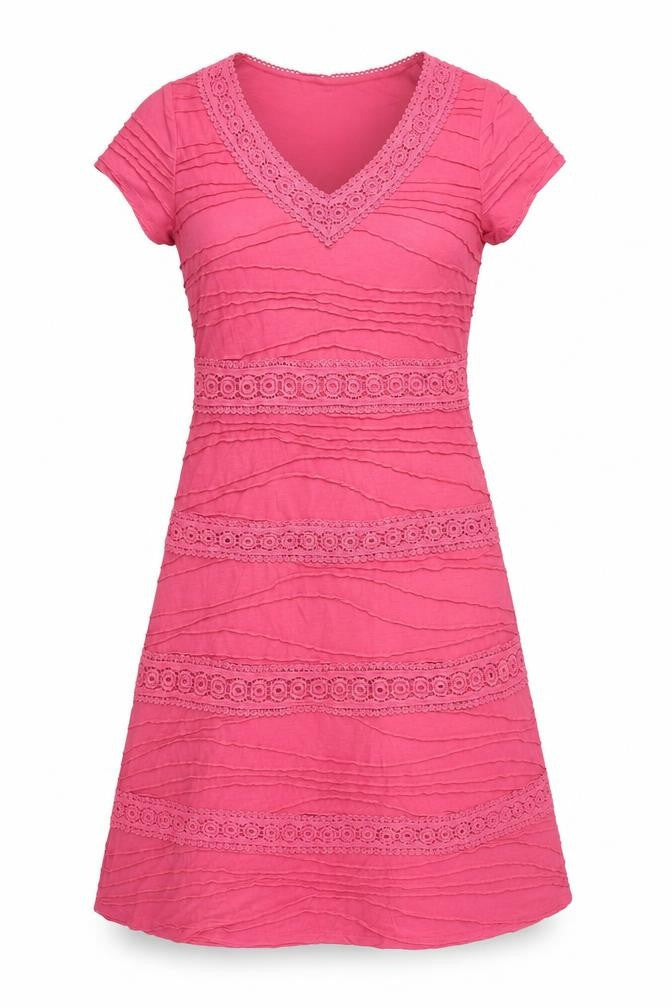 Front view of RJR.John Rocha women’s orange polyester shift, size UK 12, v-neck