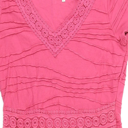 RJR.John Rocha Womens Orange Polyester Shift Size 12 V-Neck