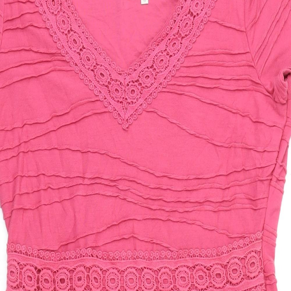 RJR.John Rocha Womens Orange Polyester Shift Size 12 V-Neck