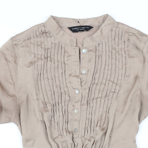 Dorothy Perkins Womens Beige Polyester Shirt Dress Size 12 Collared Button