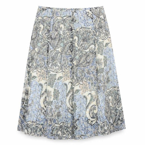 Classic Womens Multicoloured Fair Isle Viscose A-Line Skirt Size 16 Zip