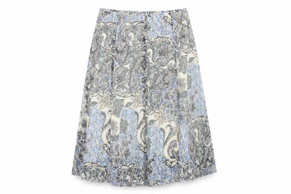 Classic Womens Multicoloured Fair Isle Viscose A-Line Skirt Size 16 Zip
