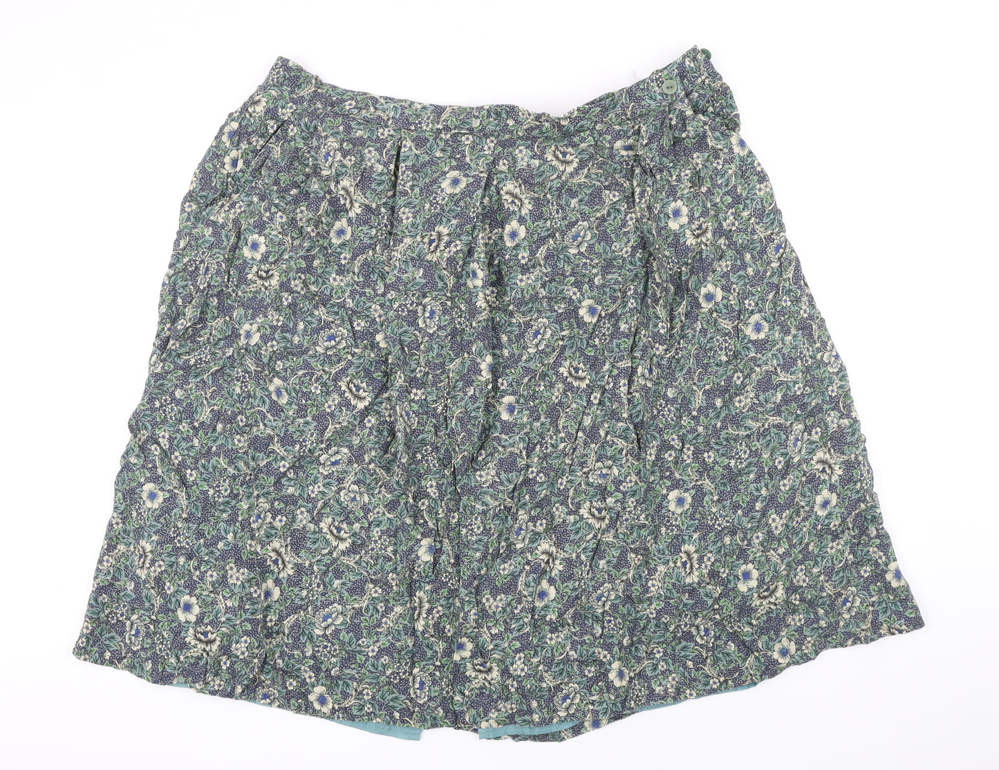 Country Collection Womens Multicoloured Floral Viscose A-Line Skirt Size 22 in Button