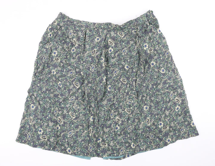 Country Collection Womens Multicoloured Floral Viscose A-Line Skirt Size 22 in Button