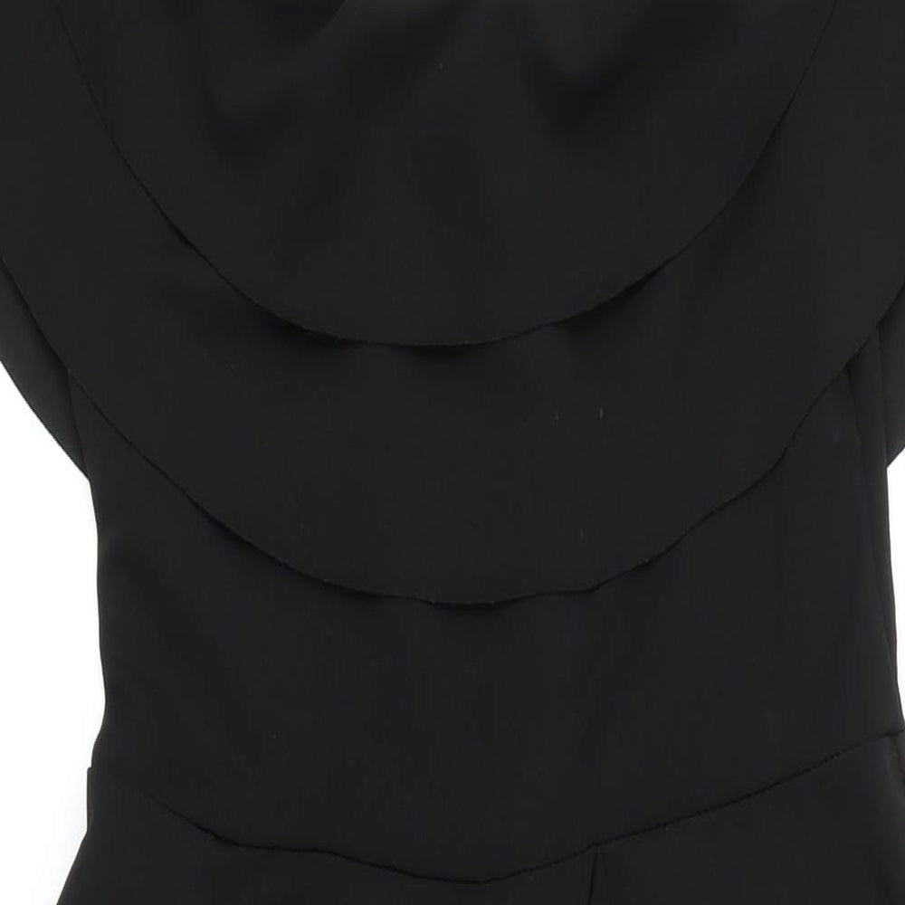 Missfiga Womens Black Polyester A-Line Size 14 Scoop Neck