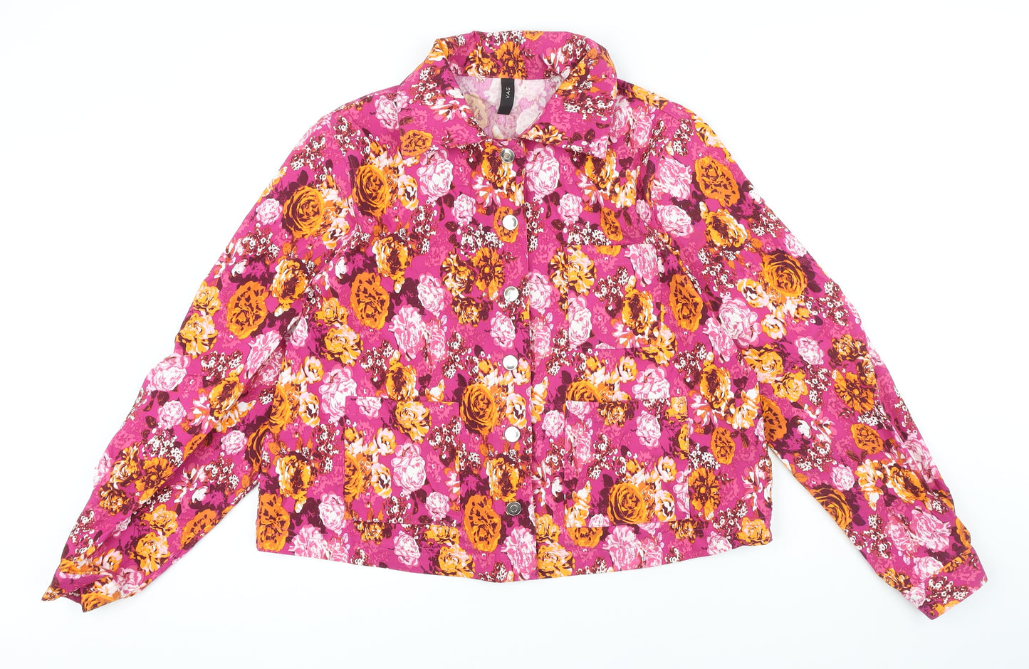 YAS Womens Multicoloured Floral Jacket Size M Button