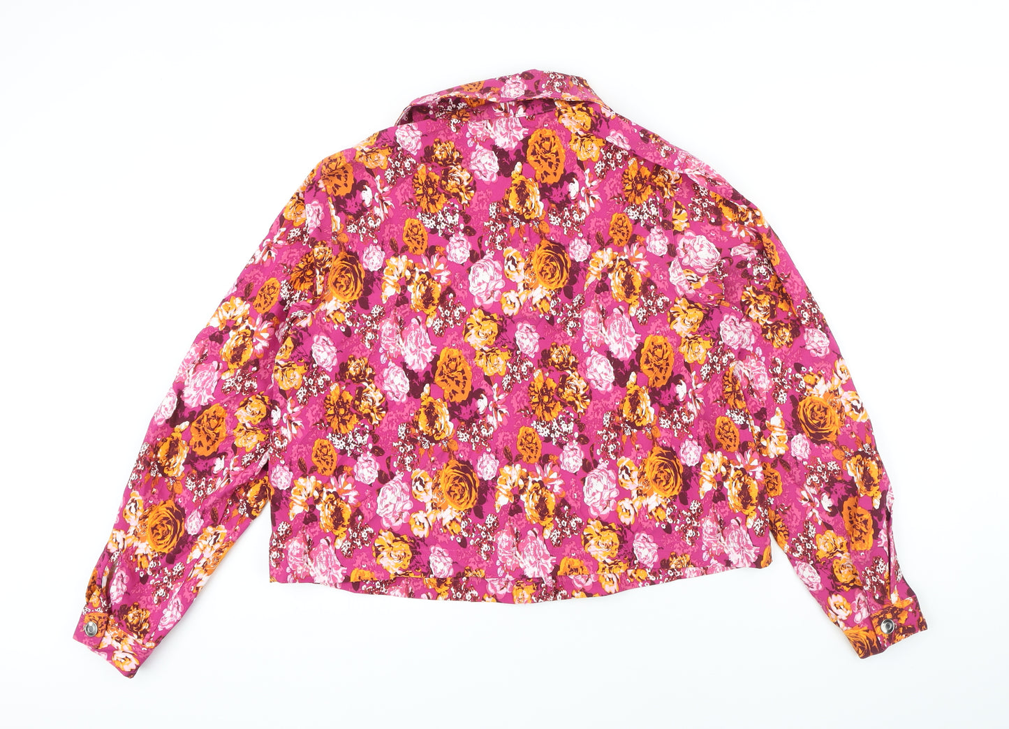 YAS Womens Multicoloured Floral Jacket Size M Button