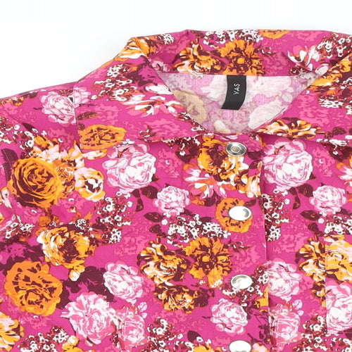 YAS Womens Multicoloured Floral Jacket Size M Button