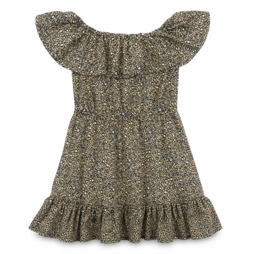 ASOS Womens Brown Animal Print Polyester A-Line Size 8 Off the Shoulder