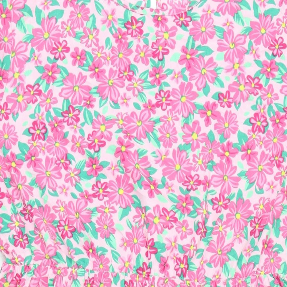 Boohoo Womens Multicoloured Floral Polyester A-Line Size 18 Roll Neck