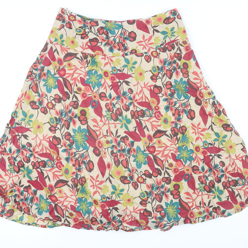 Great plains Womens Multicoloured Floral Cotton A-Line Skirt Size 8 Zip