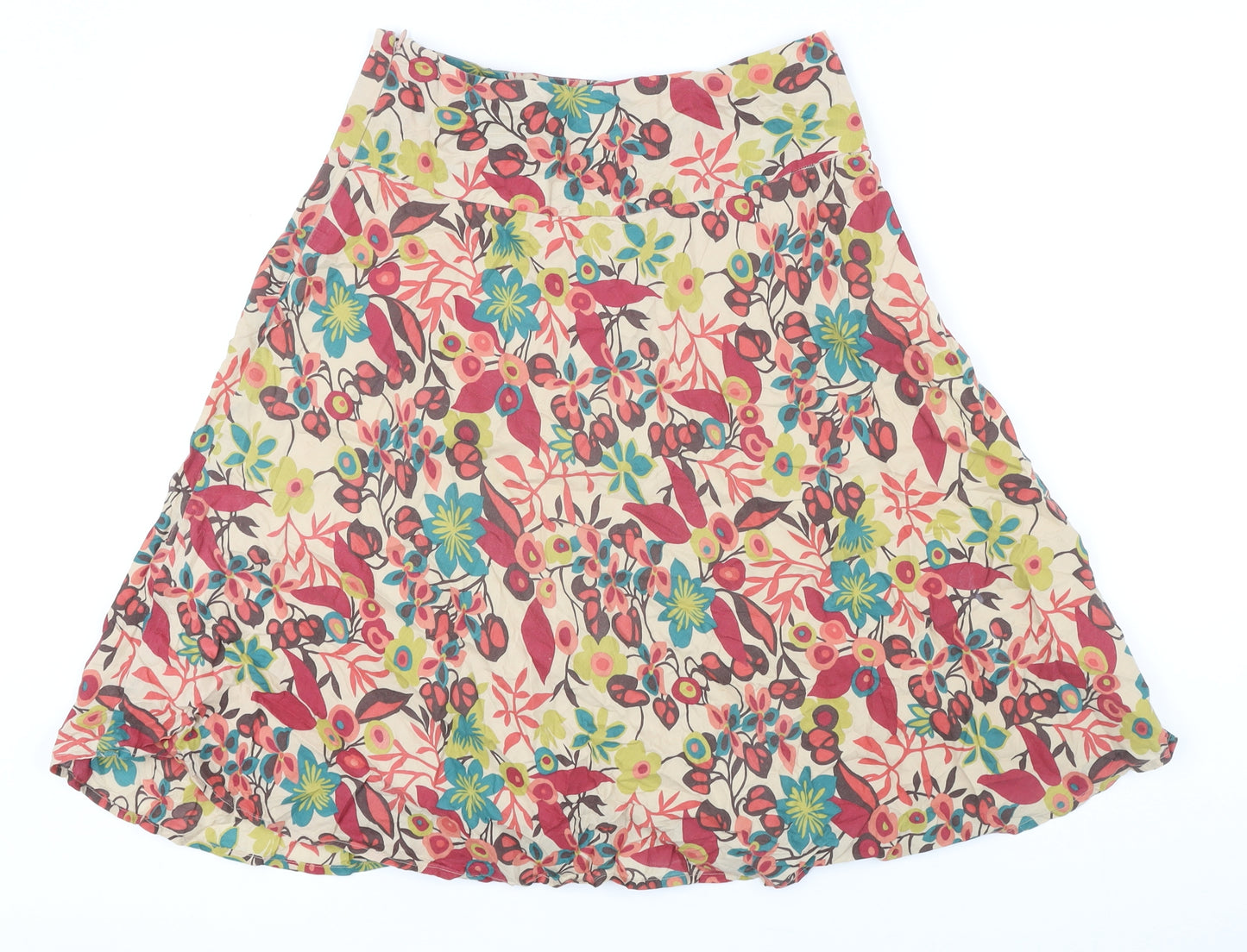 Great plains Womens Multicoloured Floral Cotton A-Line Skirt Size 8 Zip