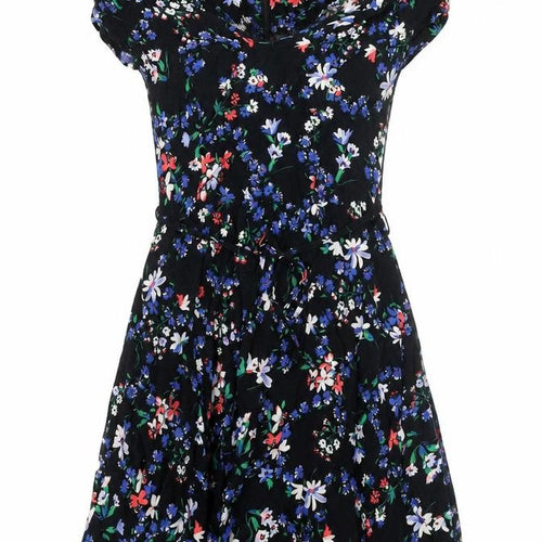 New Look Womens Multicoloured Floral Viscose A-Line Size 8 Boat Neck