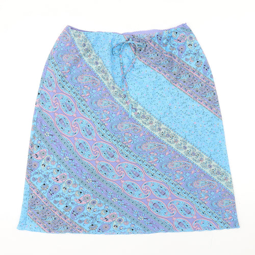 AMARANTO Womens Multicoloured Floral Polyester A-Line Skirt Size 18 - Elasticated waist