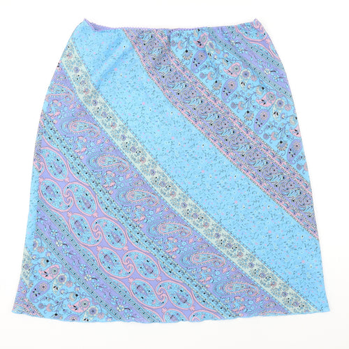 AMARANTO Womens Multicoloured Floral Polyester A-Line Skirt Size 18 - Elasticated waist