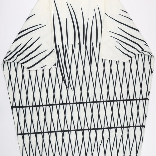 Moosta Womens Ivory Geometric Polyester Kaftan One Size V-Neck