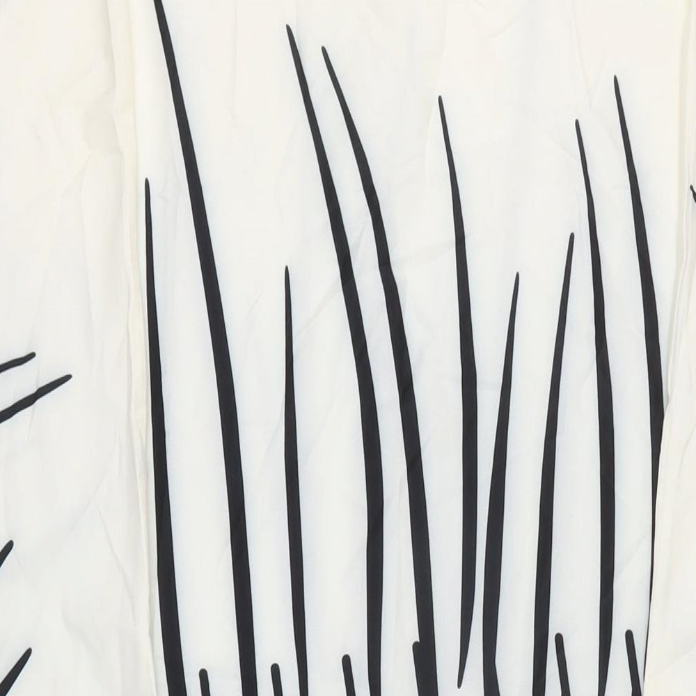 Moosta Womens Ivory Geometric Polyester Kaftan One Size V-Neck