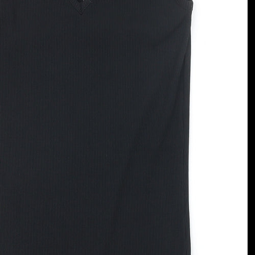 New Look Womens Black Polyester Bodysuit One-Piece Size 14 Snap
