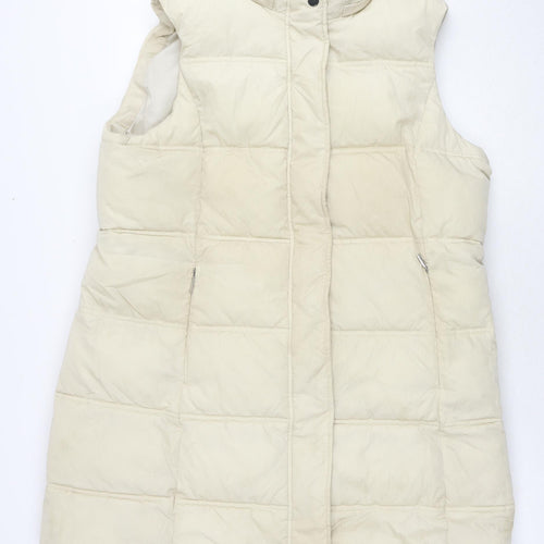 Marks and Spencer Womens Beige Gilet Waistcoat Size 16 Zip