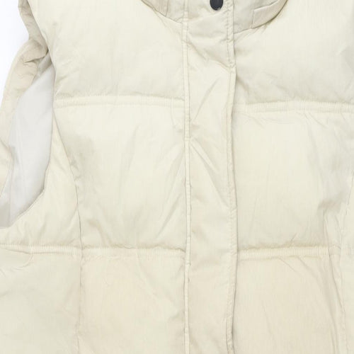 Marks and Spencer Womens Beige Gilet Waistcoat Size 16 Zip