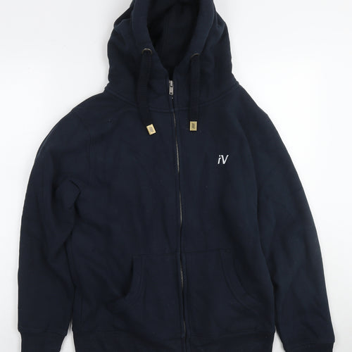 Cotton Ridge Mens Blue Cotton Full Zip Hoodie Size S