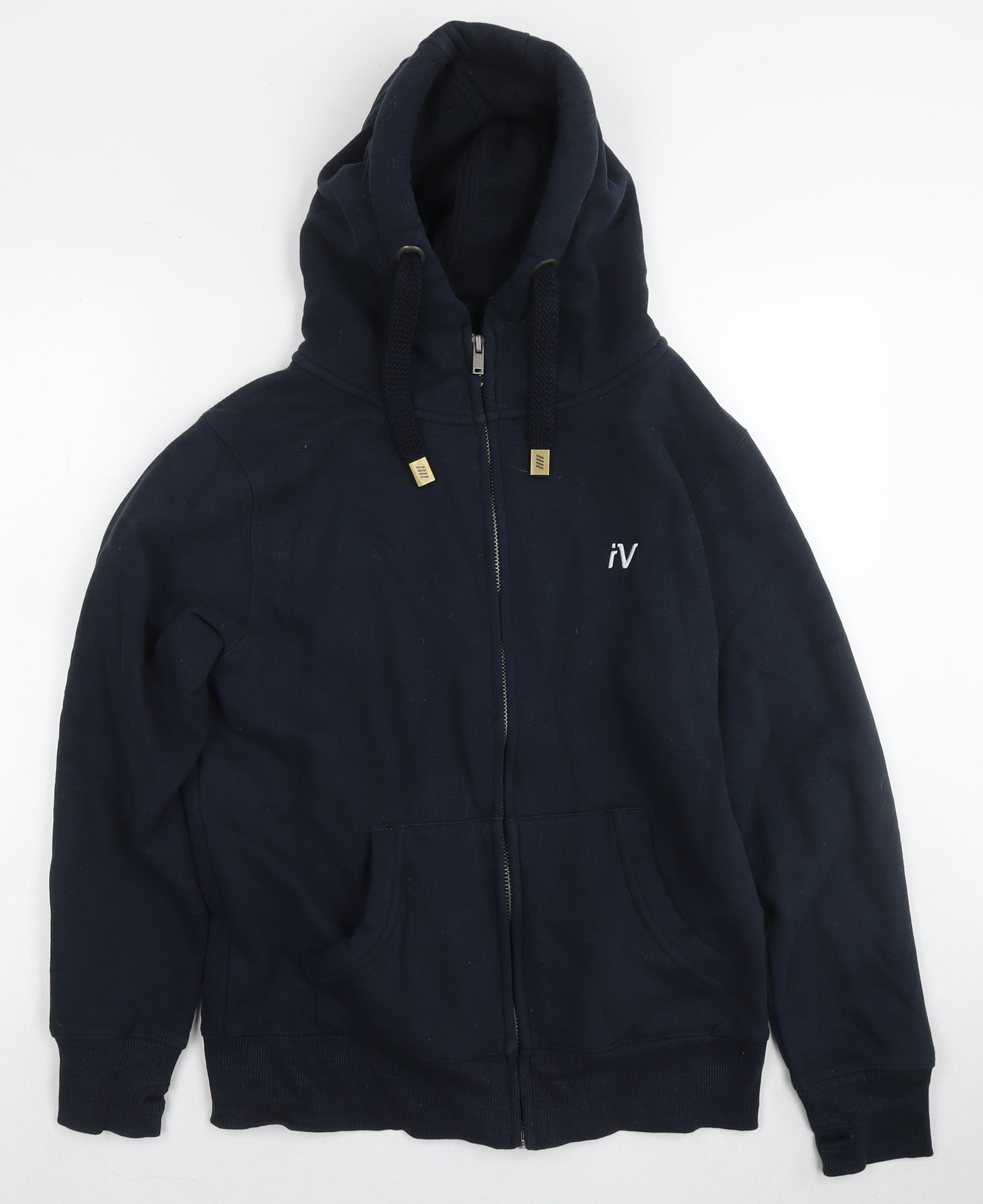 Cotton Ridge Mens Blue Cotton Full Zip Hoodie Size S