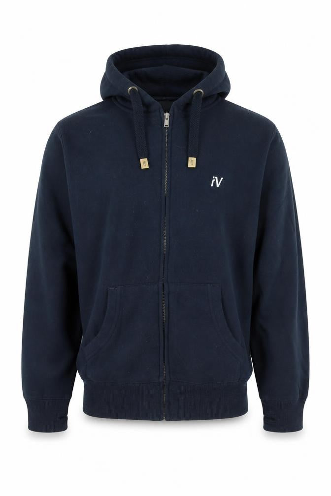Cotton Ridge Mens Blue Cotton Full Zip Hoodie Size S