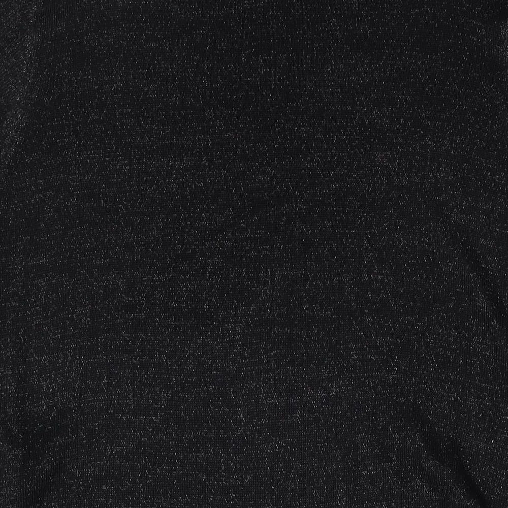 Capsule Womens Black Round Neck Viscose Tunic Jumper Size 16 - Glitter Detail
