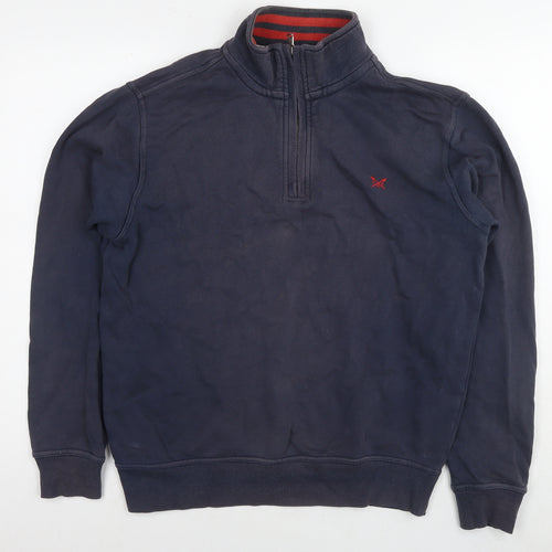 Crew Clothing Mens Blue Cotton Pullover Sweatshirt Size M